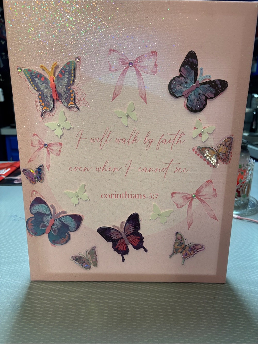 Home Interiors Pink Butterfly Faith Wall Art